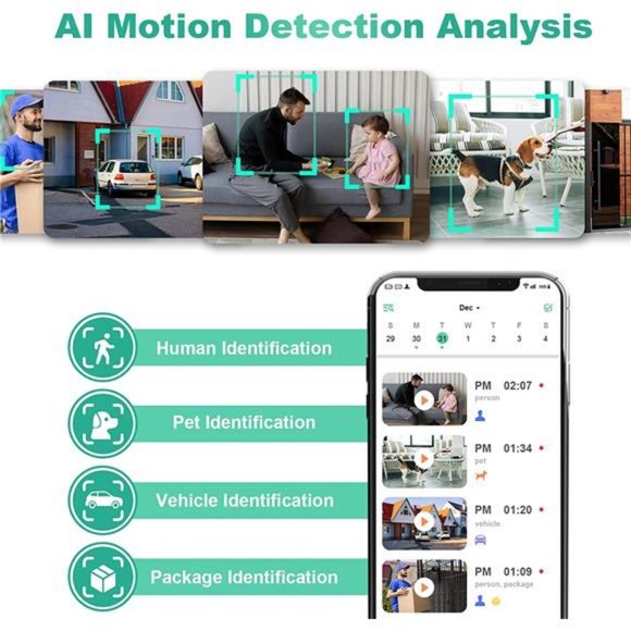 Security Cameras Wireless Outdoor, 1080P Battery Powered AI Motion Detection - Picture 3 of 6